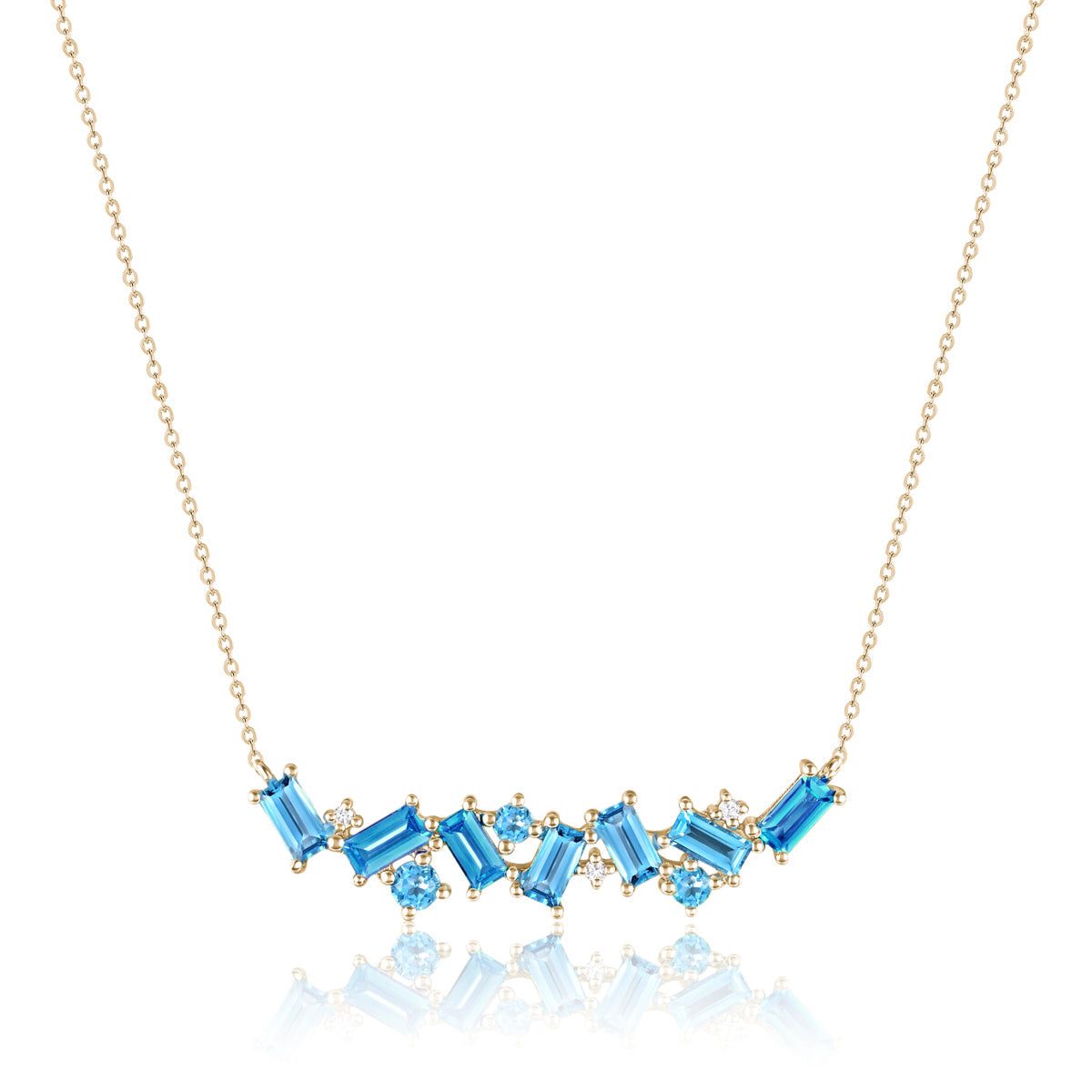 Emerlad Cut Multi Color Necklace