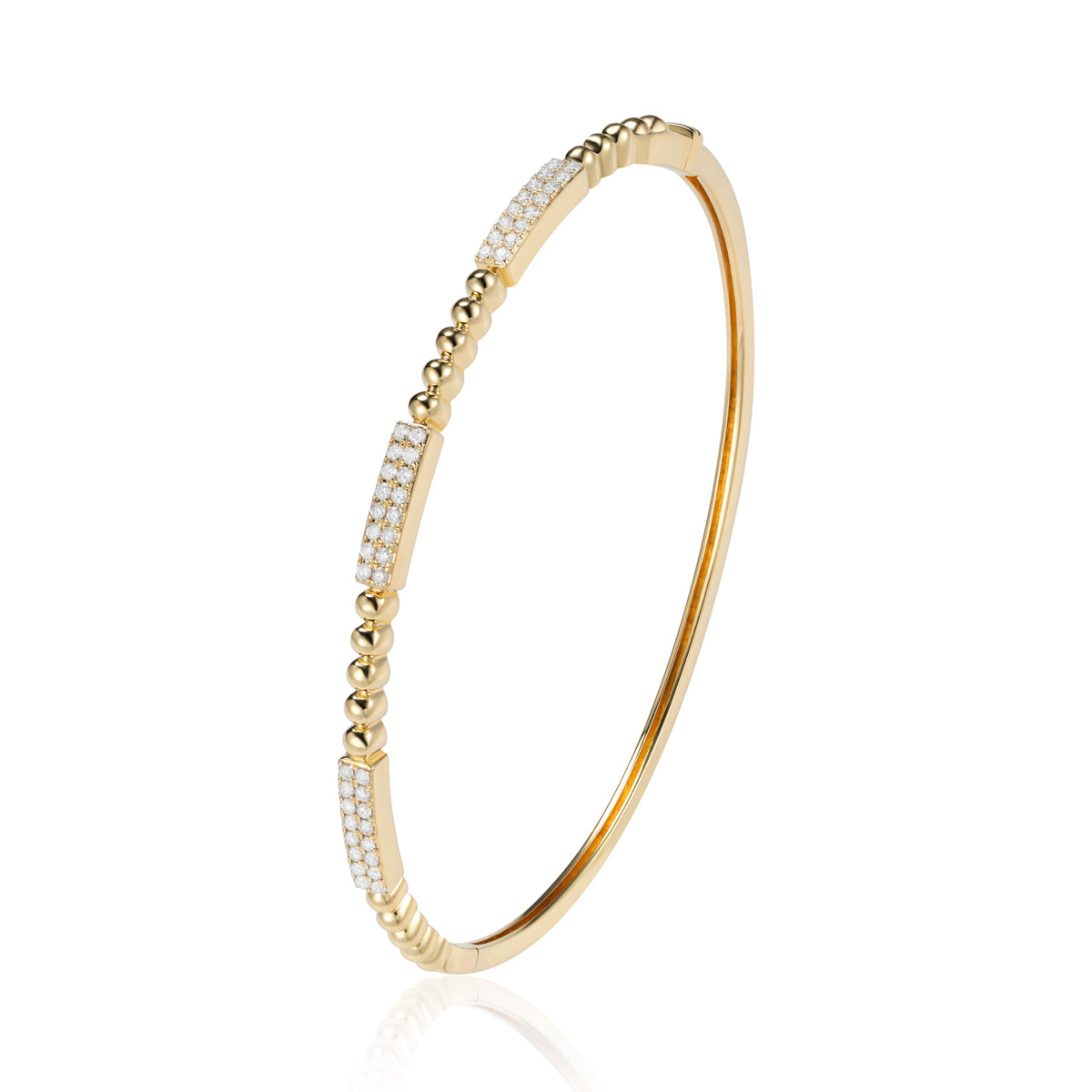 Classic and contemporary design. Delicate beaded accents adorning a sleek bar.