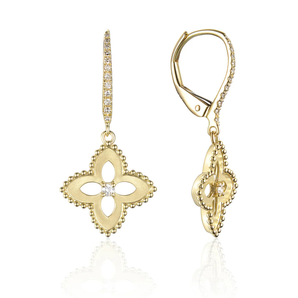 Beaded flower dangle earring to fall delicately at the base of your earlobe. Perfect for everyday.