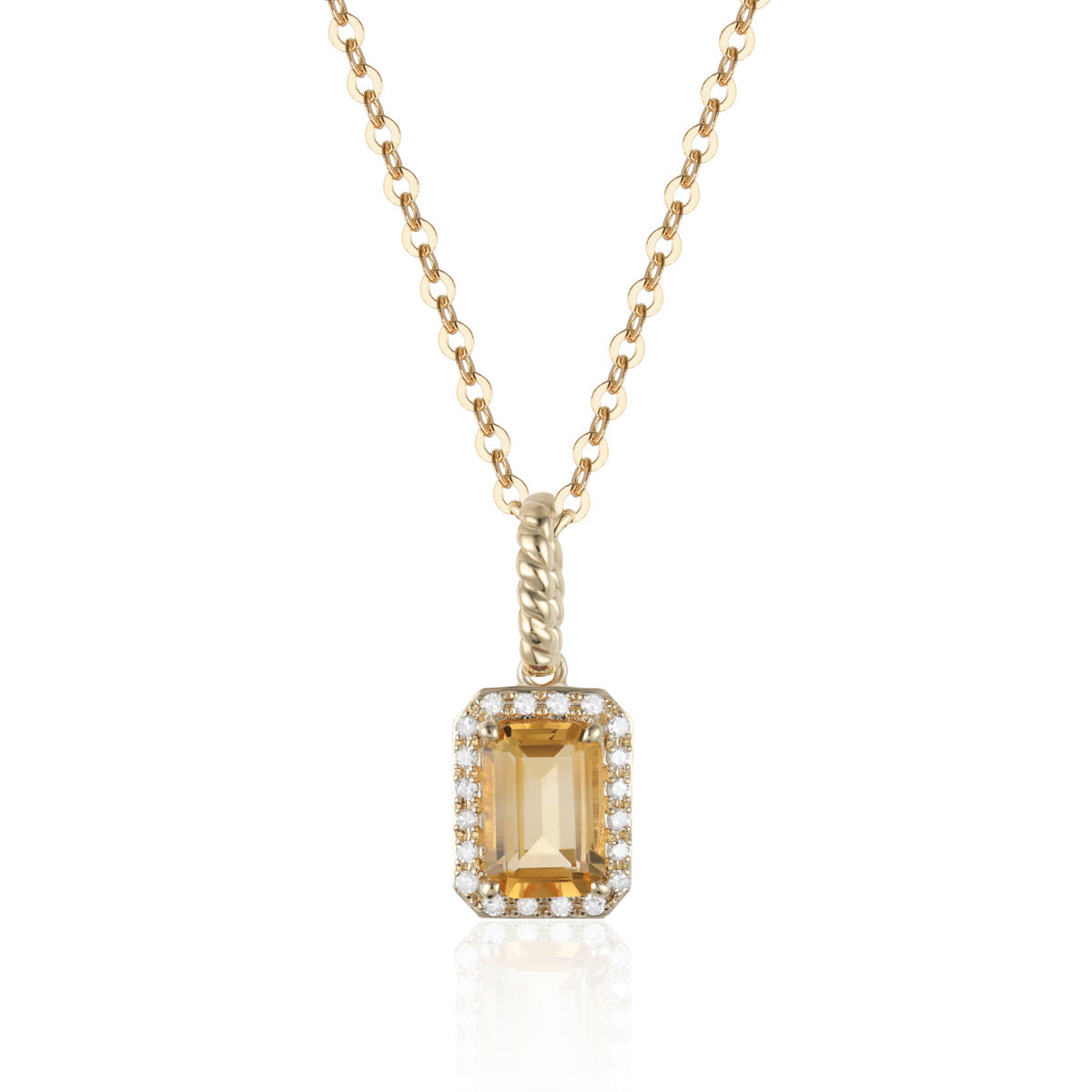 Rope Emerald Cut Necklace