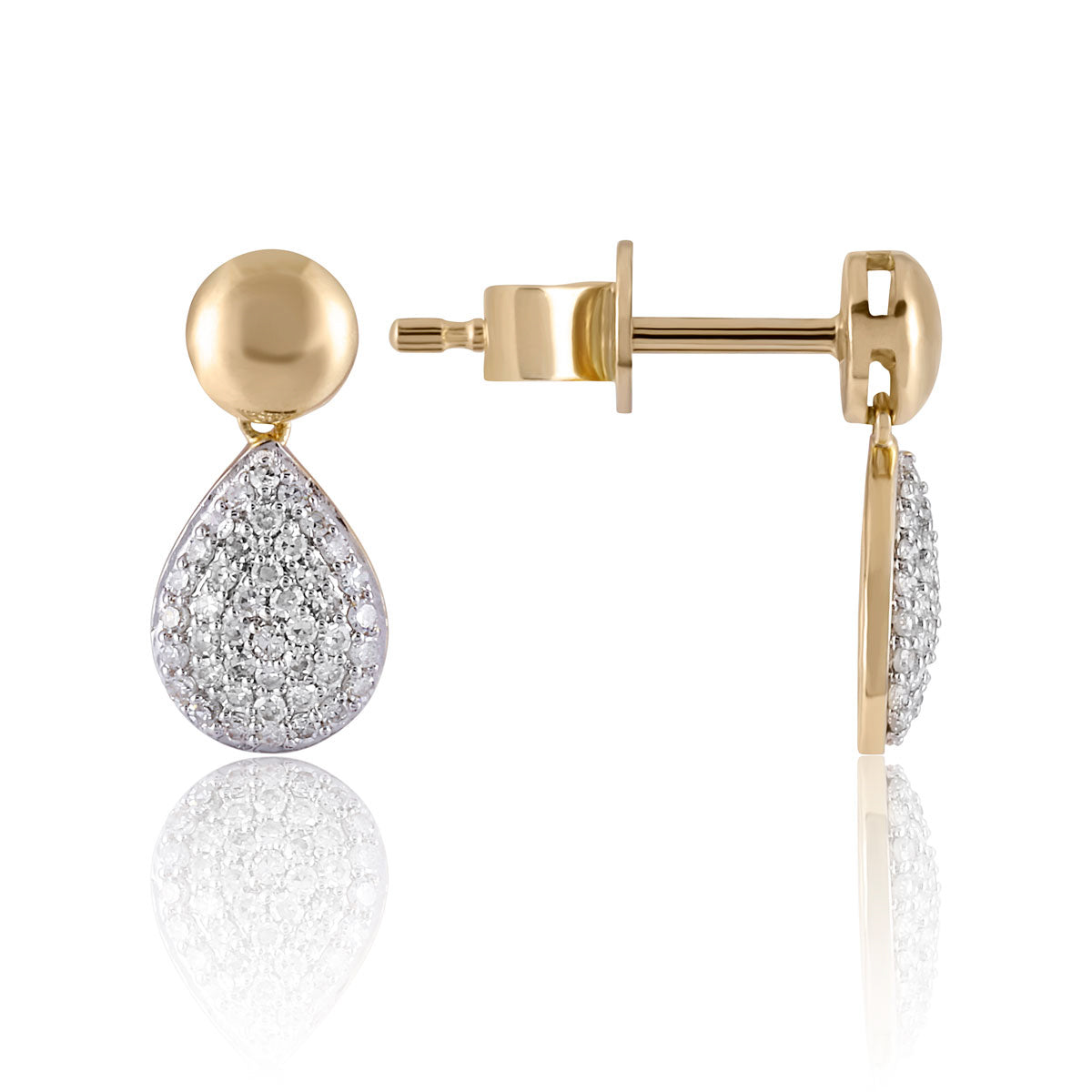 Pave Teardrop Stud Earring