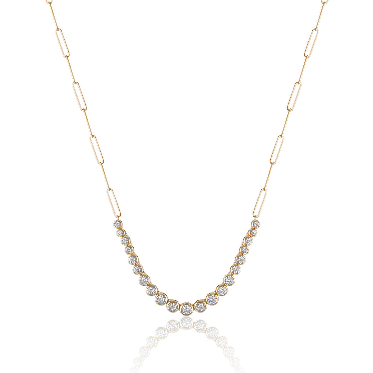 Diamond Bezel Chain Necklace