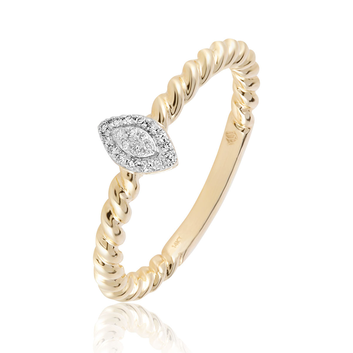 Twisted Marquise Pave Ring