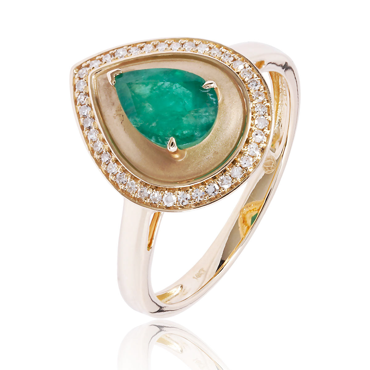 Gilded Precious Teardrop Ring
