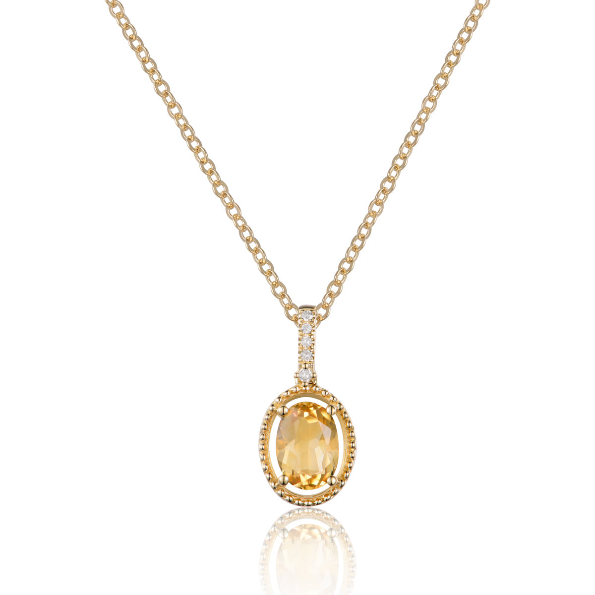 Open Halo Oval Necklace