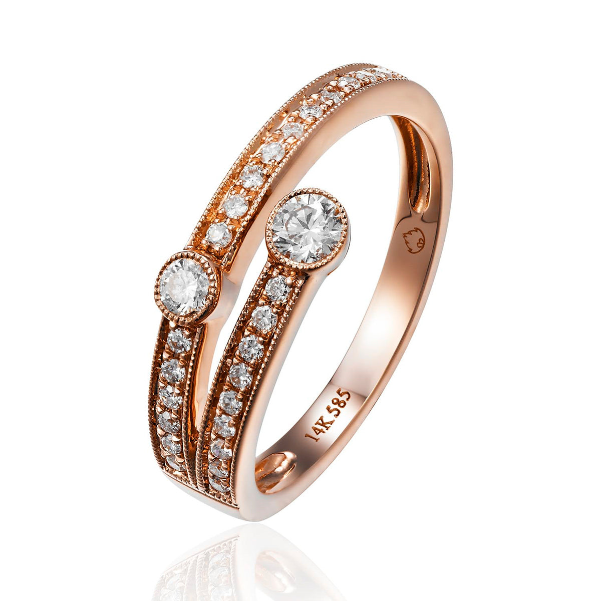 Side Diamond Bypass Ring