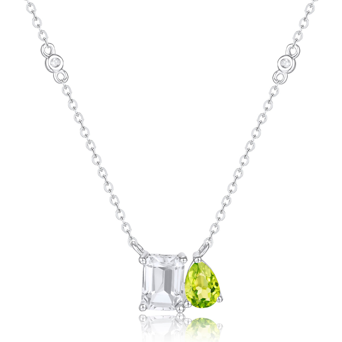 Moi et Toi Emerald Cut & Pear Shape Necklace