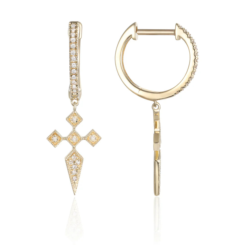 Art Deco Earrings. Crisp and Classy, adorned with diamonds. Accentuate your unique style.