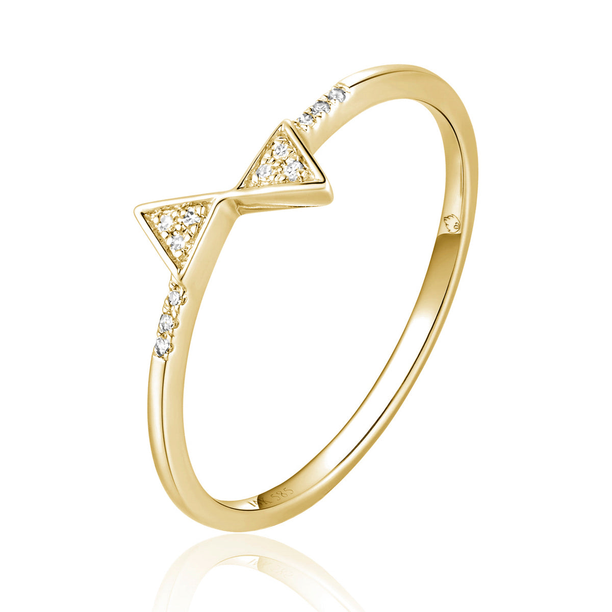 Bowknot Diamond Ring crafted with shimmering diamonds arranged into a delicate bowknot pattern.