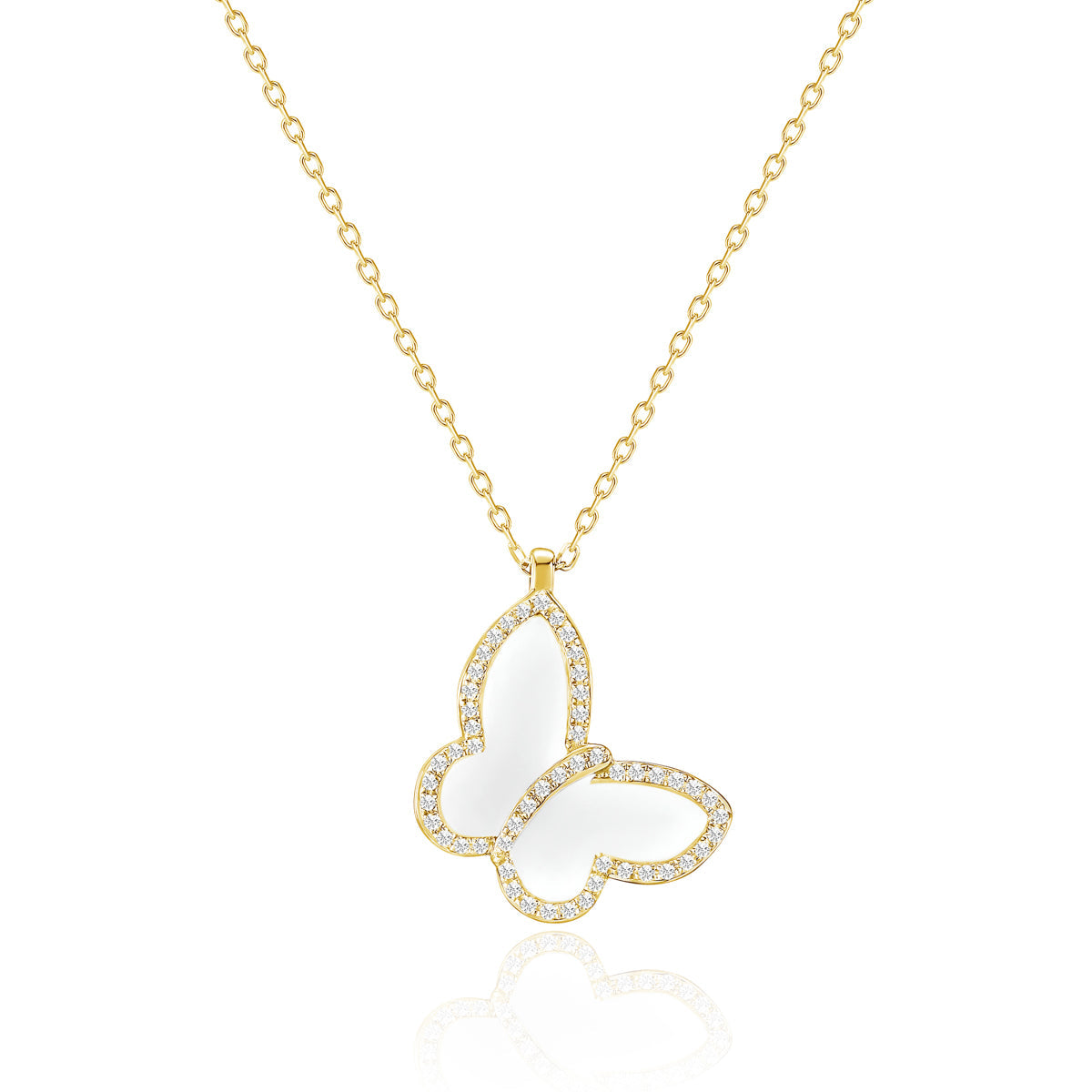 Timeless design and sparkling diamonds with a butterfly design symbolizing strength and beauty.
