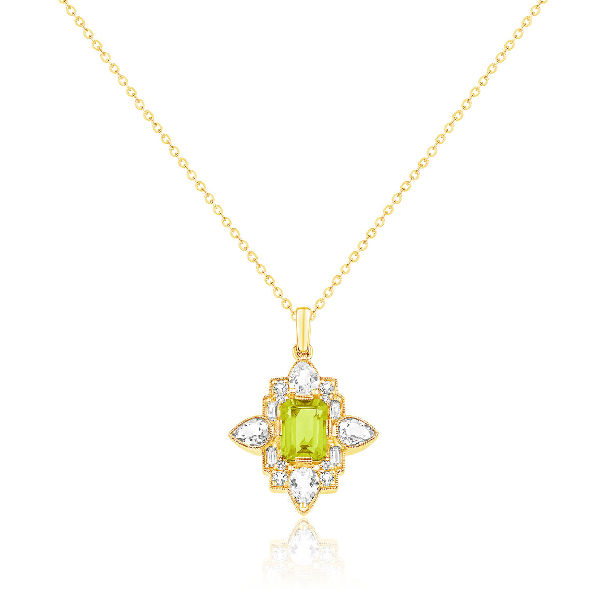 Floral Art deco Necklace