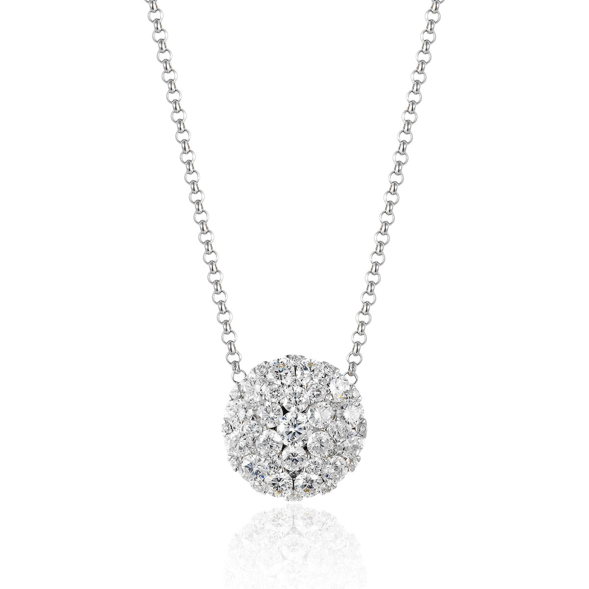 Diamond Cluster Round Necklace