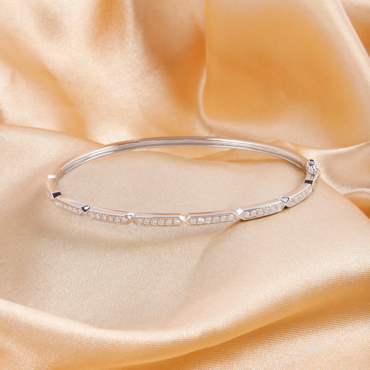 Geometric Diamond Bangle