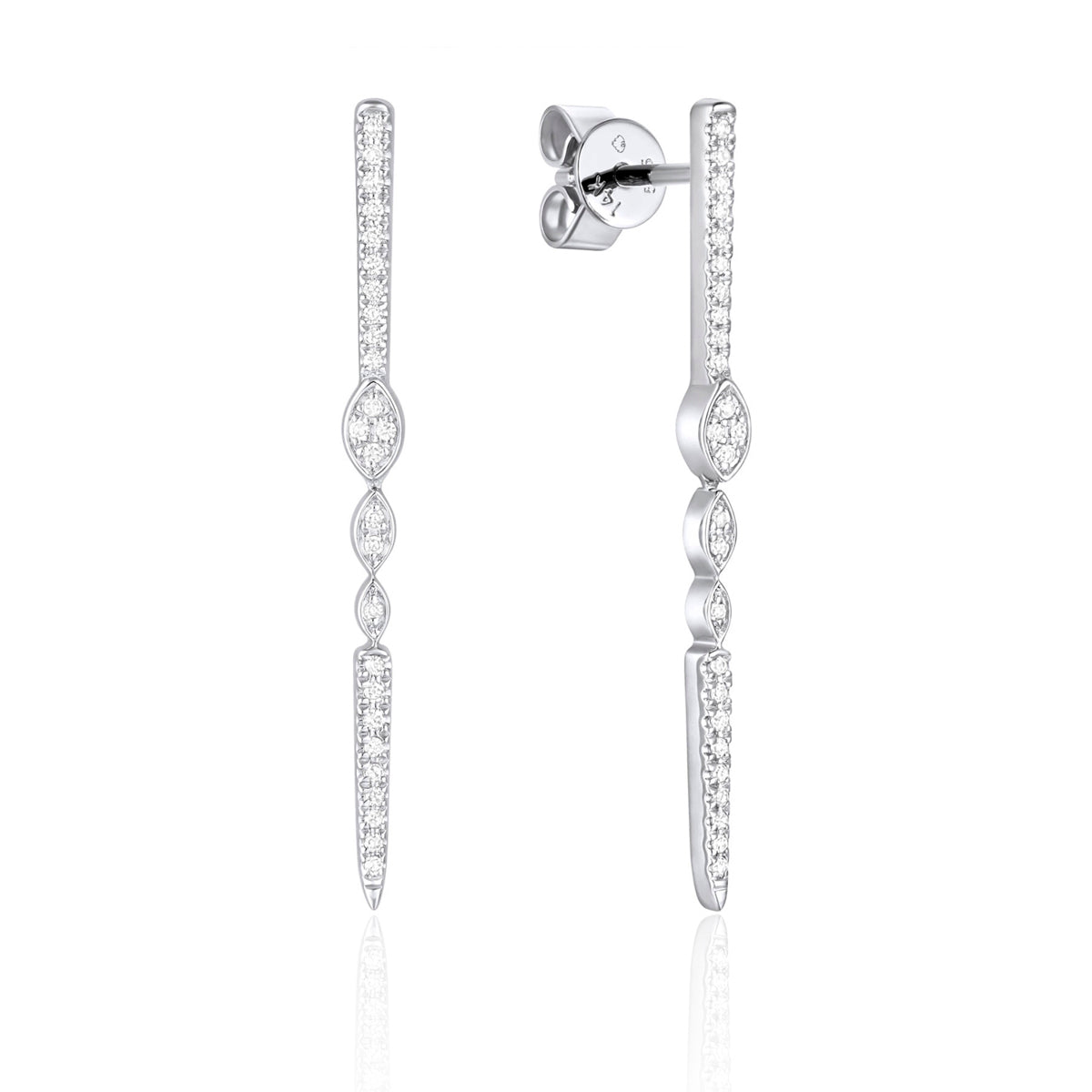 Vine Diamond Dangle Earrings