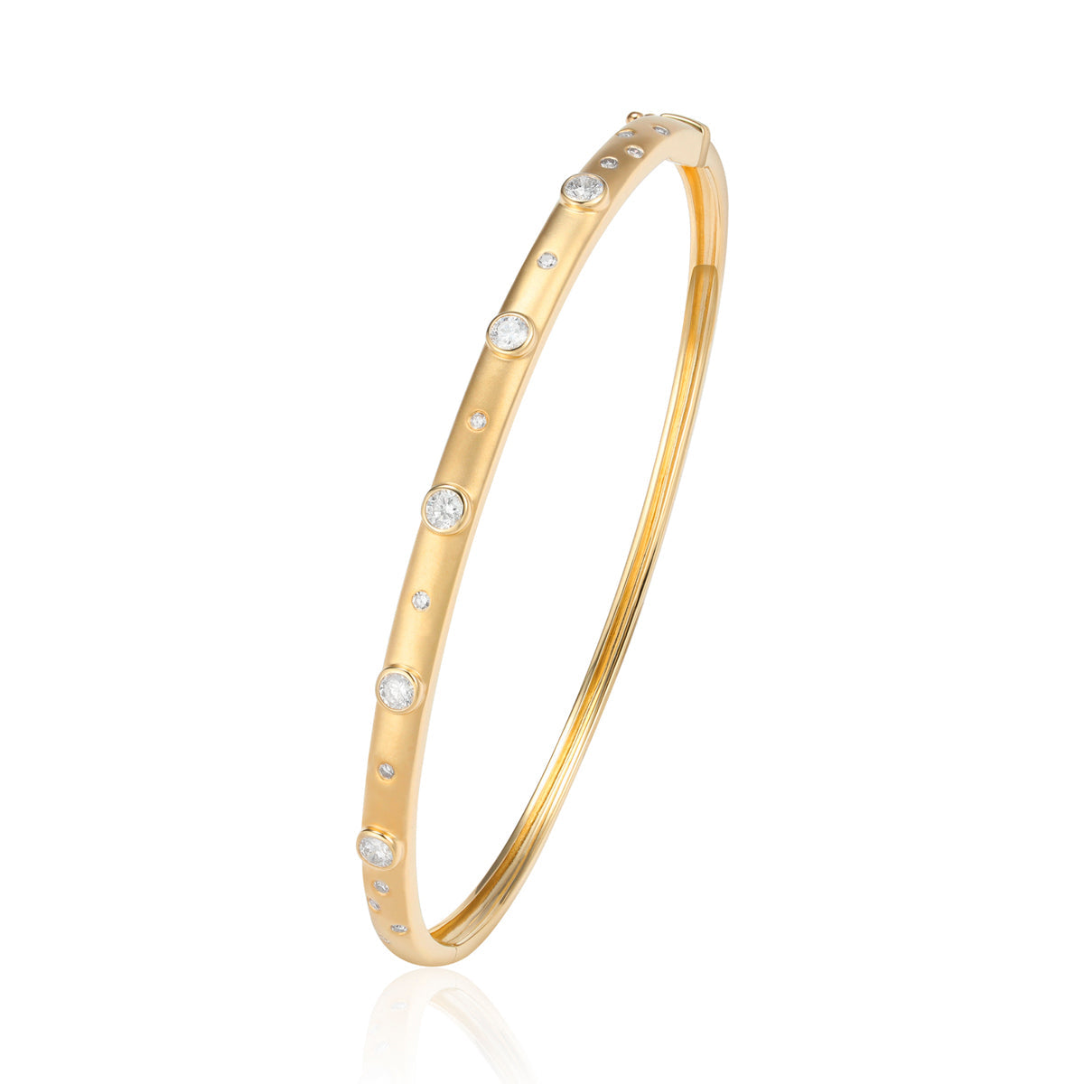 Matte Round Diamond Bangle