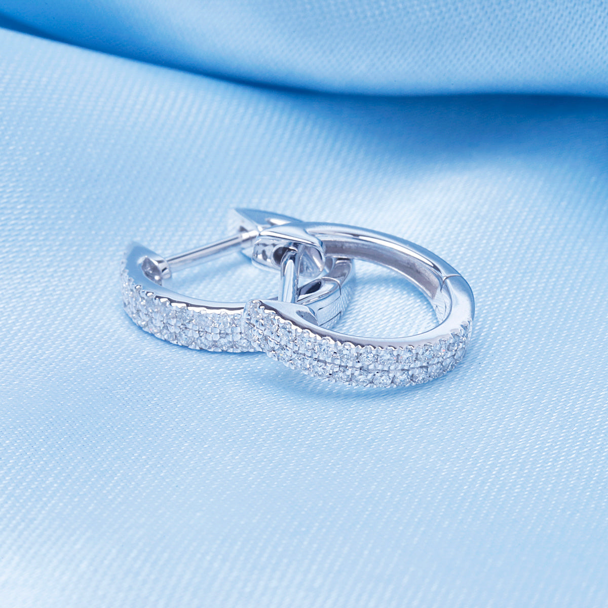 Double Row Diamond Huggie