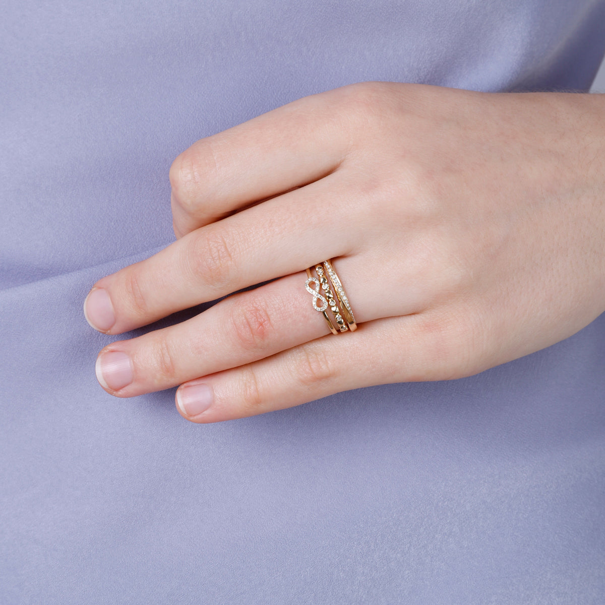 Dainty Pyramid Stackable Ring