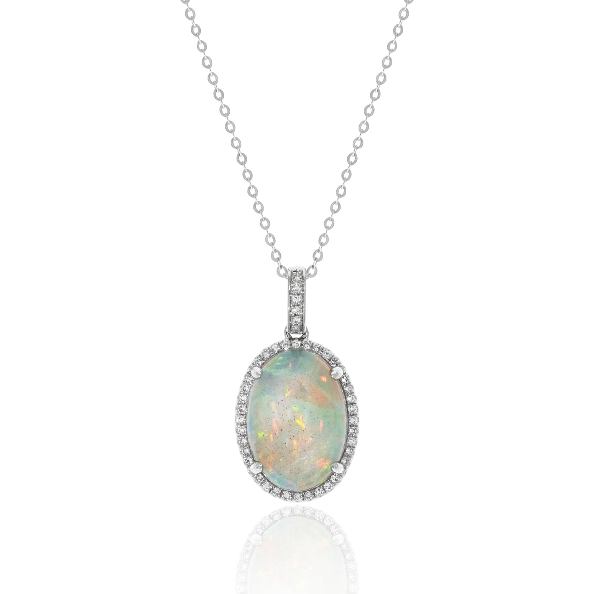 Oval Halo Necklace