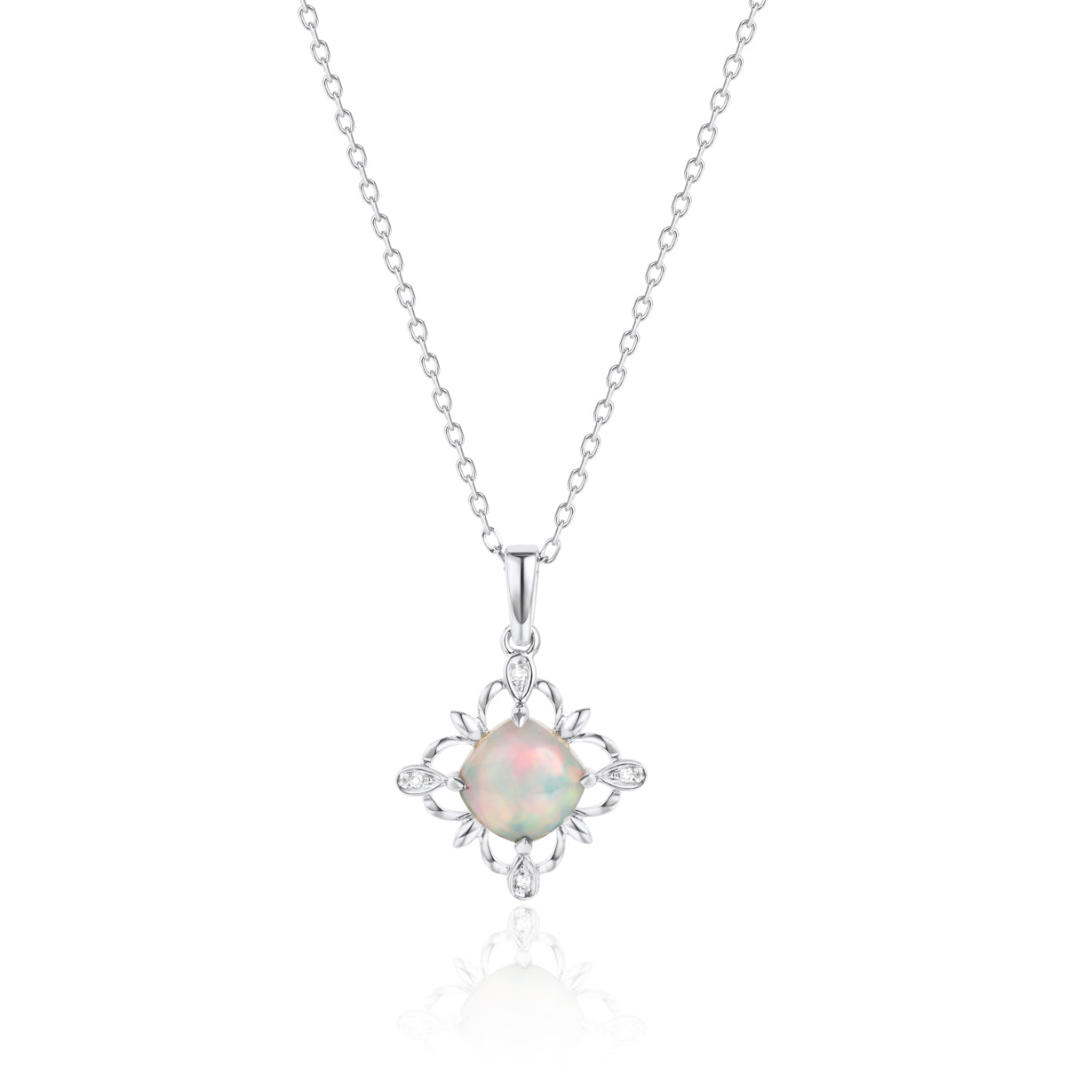 Vintage Opal Halo Necklace