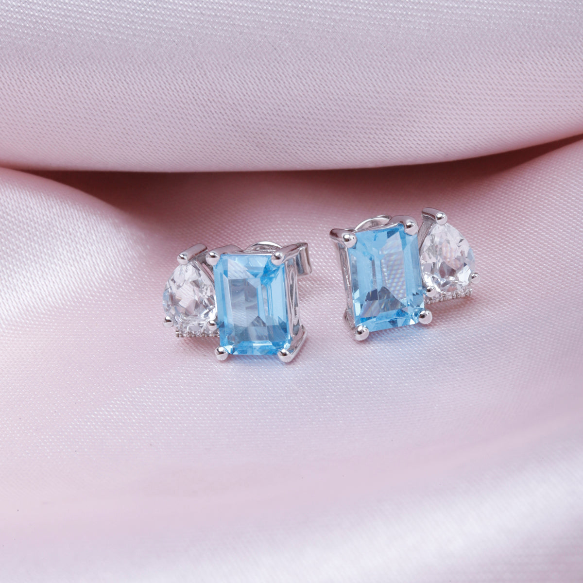 Moi et Toi Emerald Cut & Pear Shape Earrings