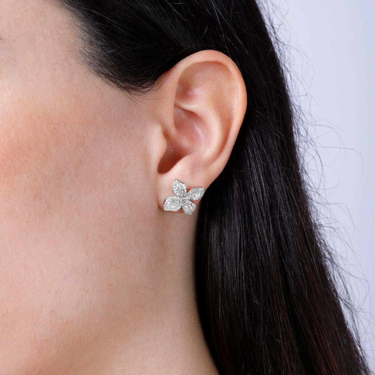 Flower Pave Diamond Studs