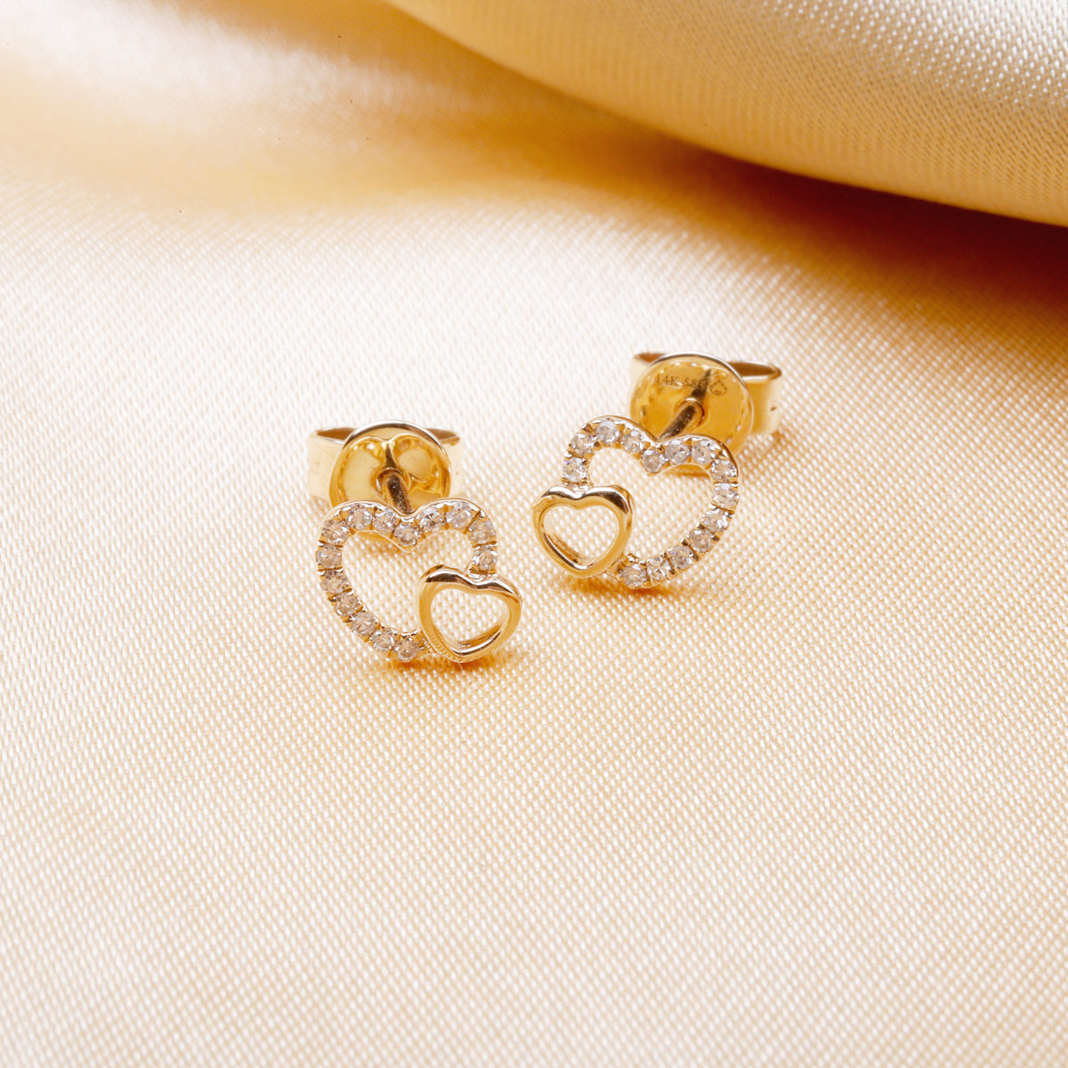 Double Heart Studs