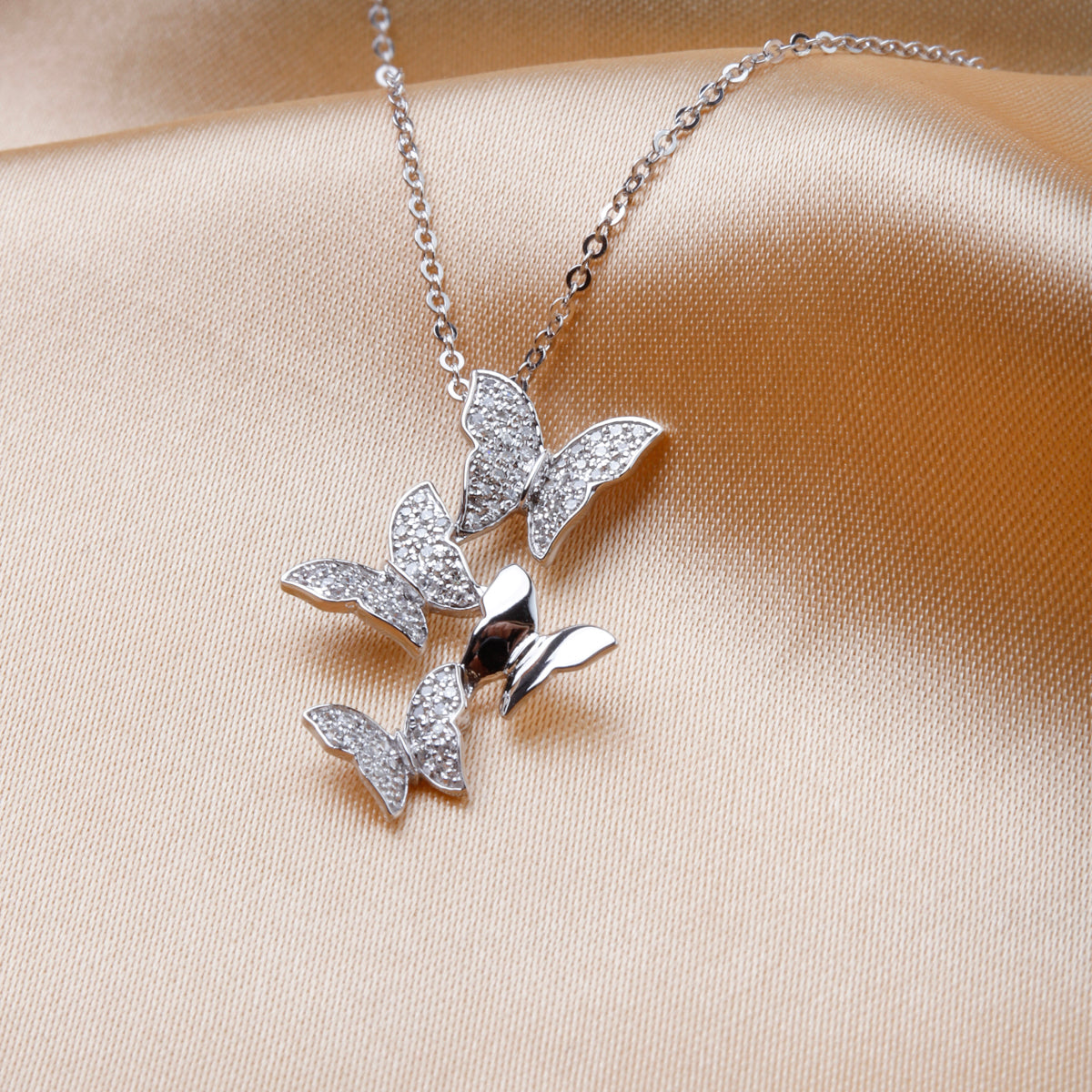 Pave Butterflies Diamond Necklace