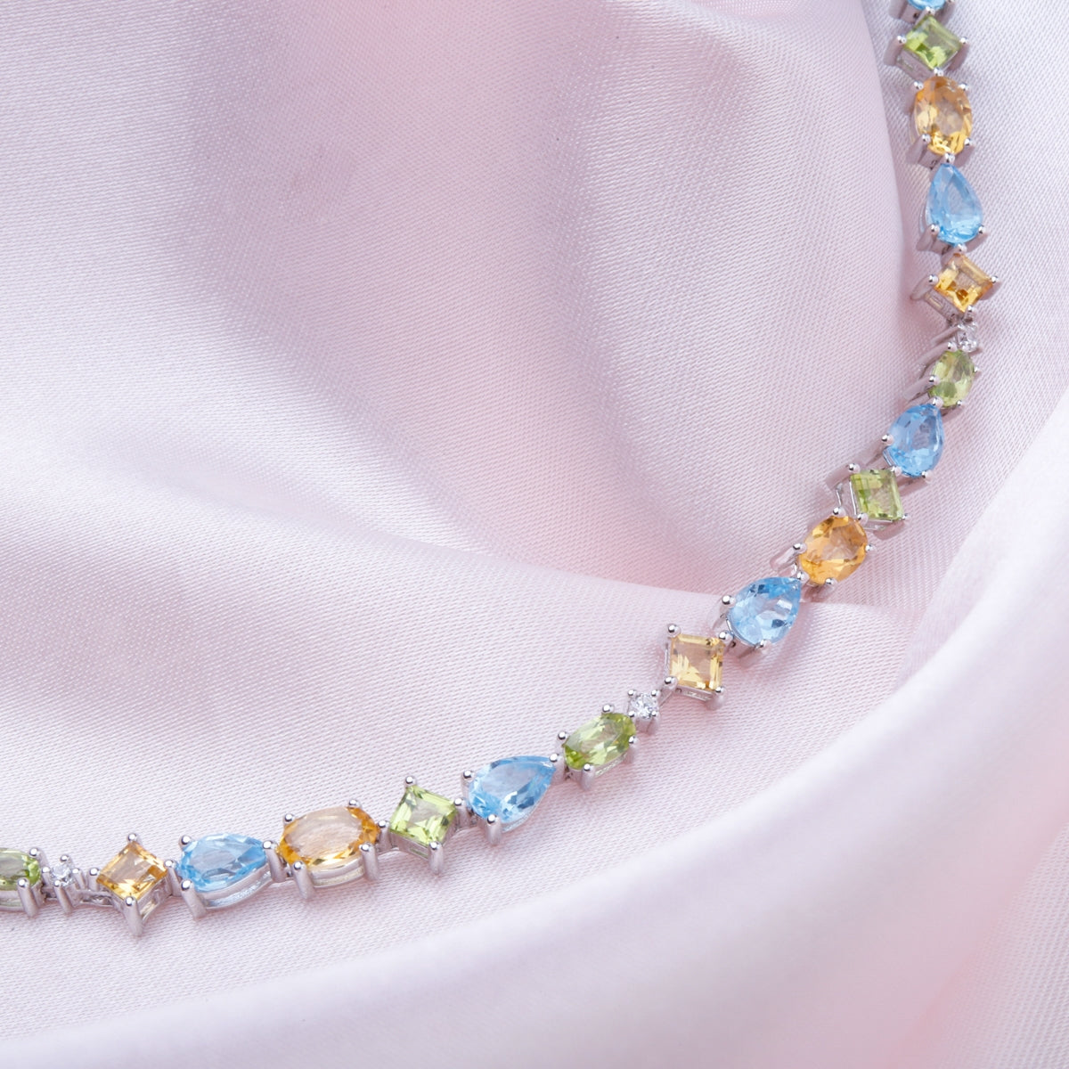 Invisible Setting Semi Precious Bracelet