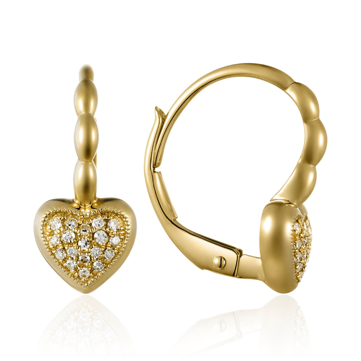 Heart Leverback Earrings