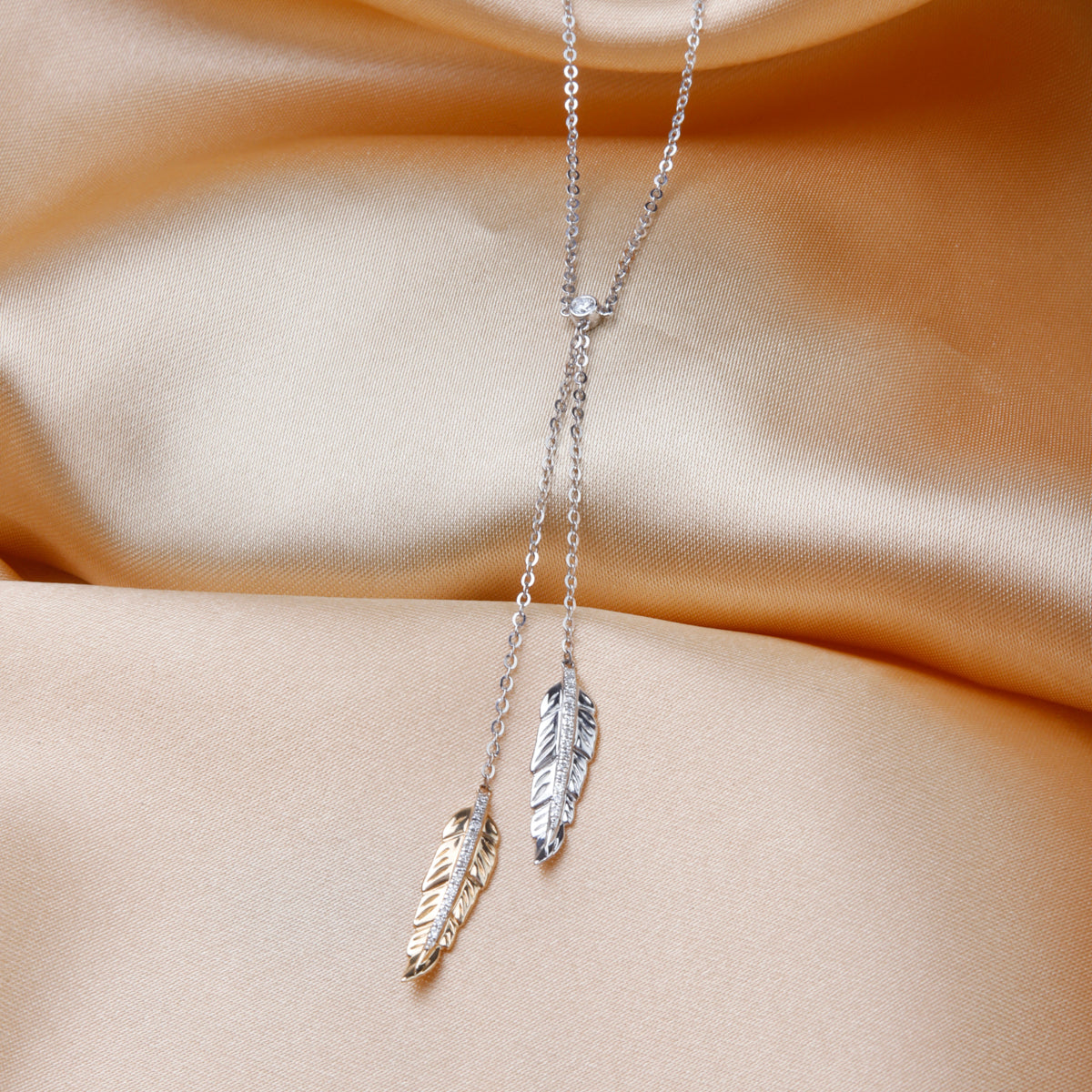 Feather Diamond Necklace