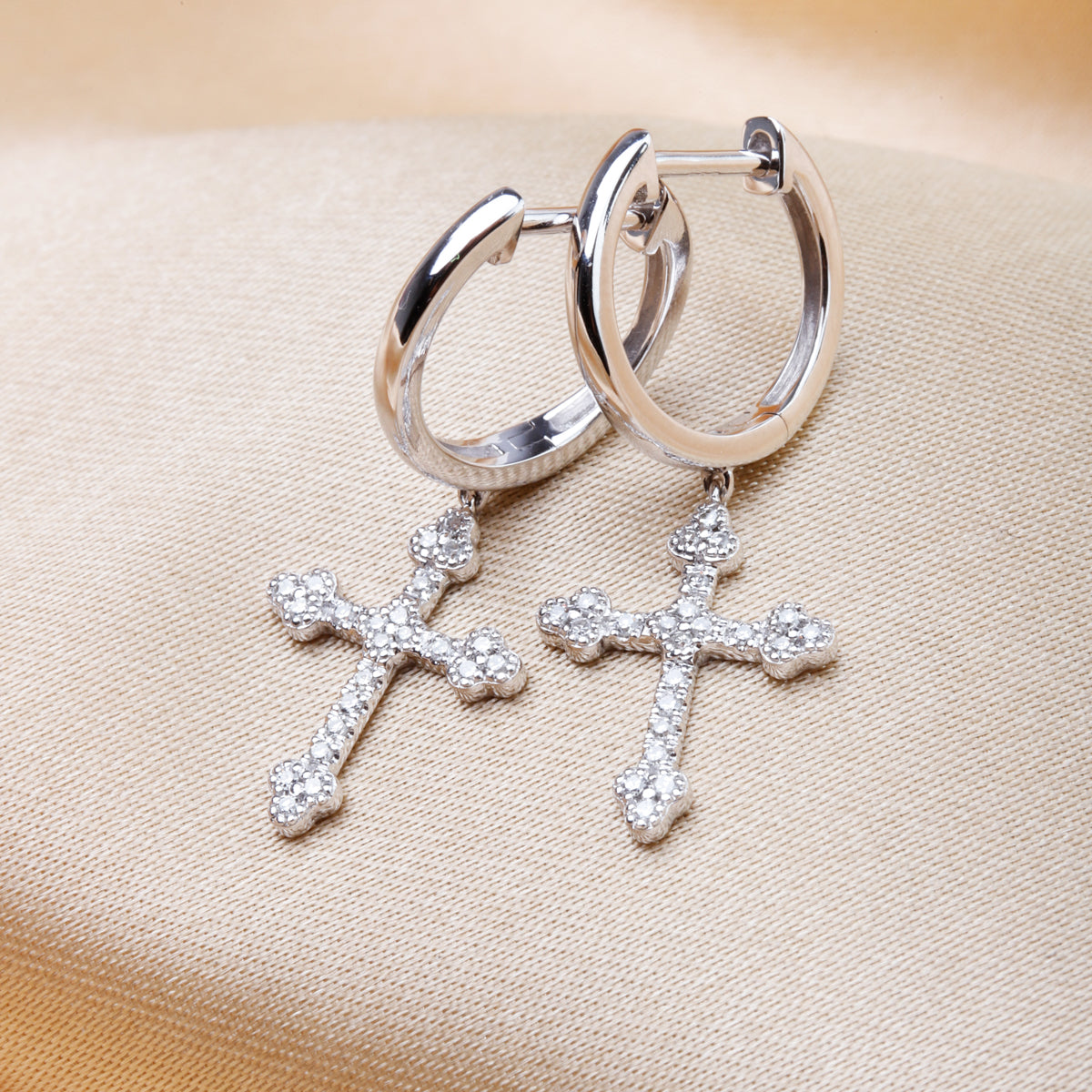 Classic Cross earrings with leverback closure for secure fit. Wear your faith for everyday