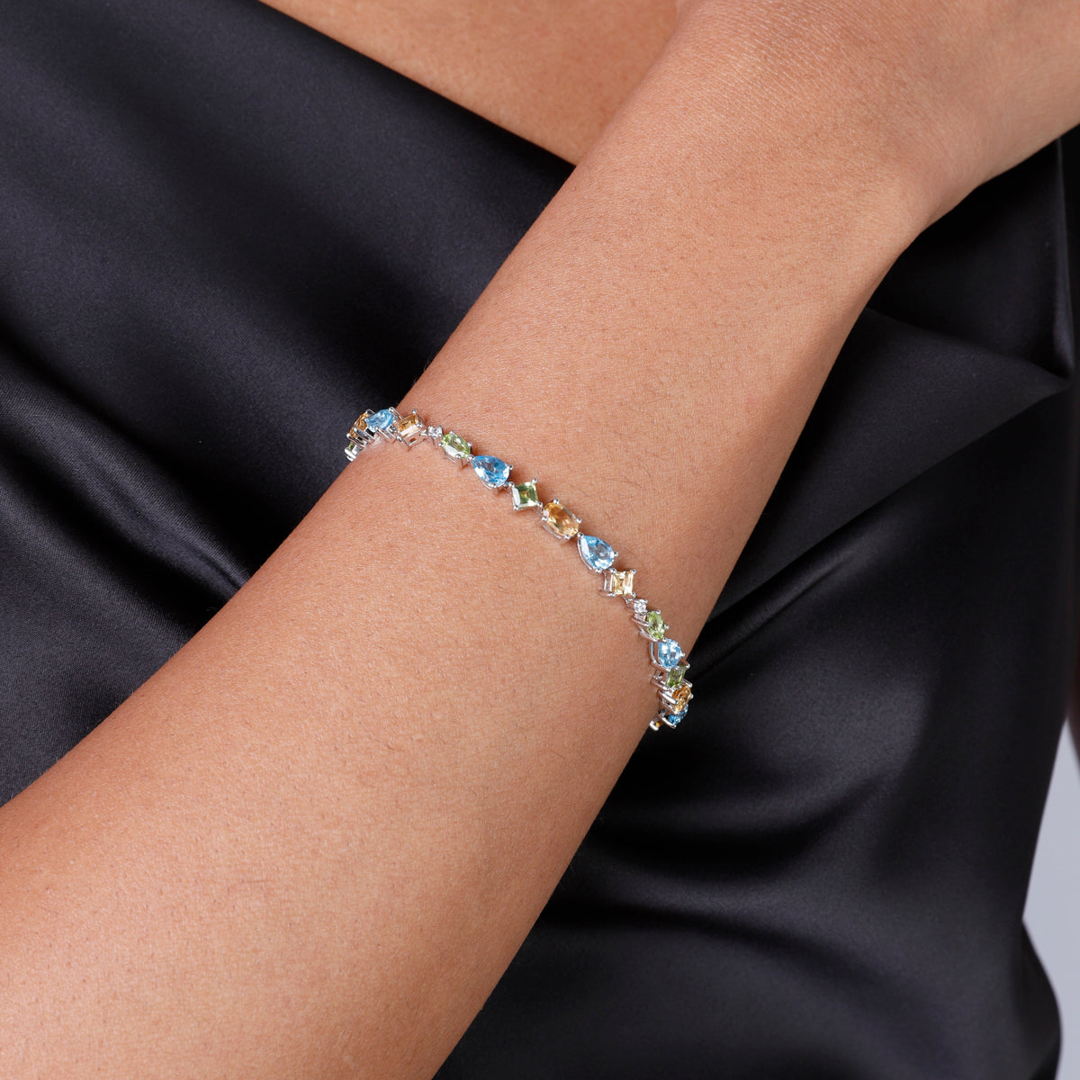 Invisible Setting Semi Precious Bracelet