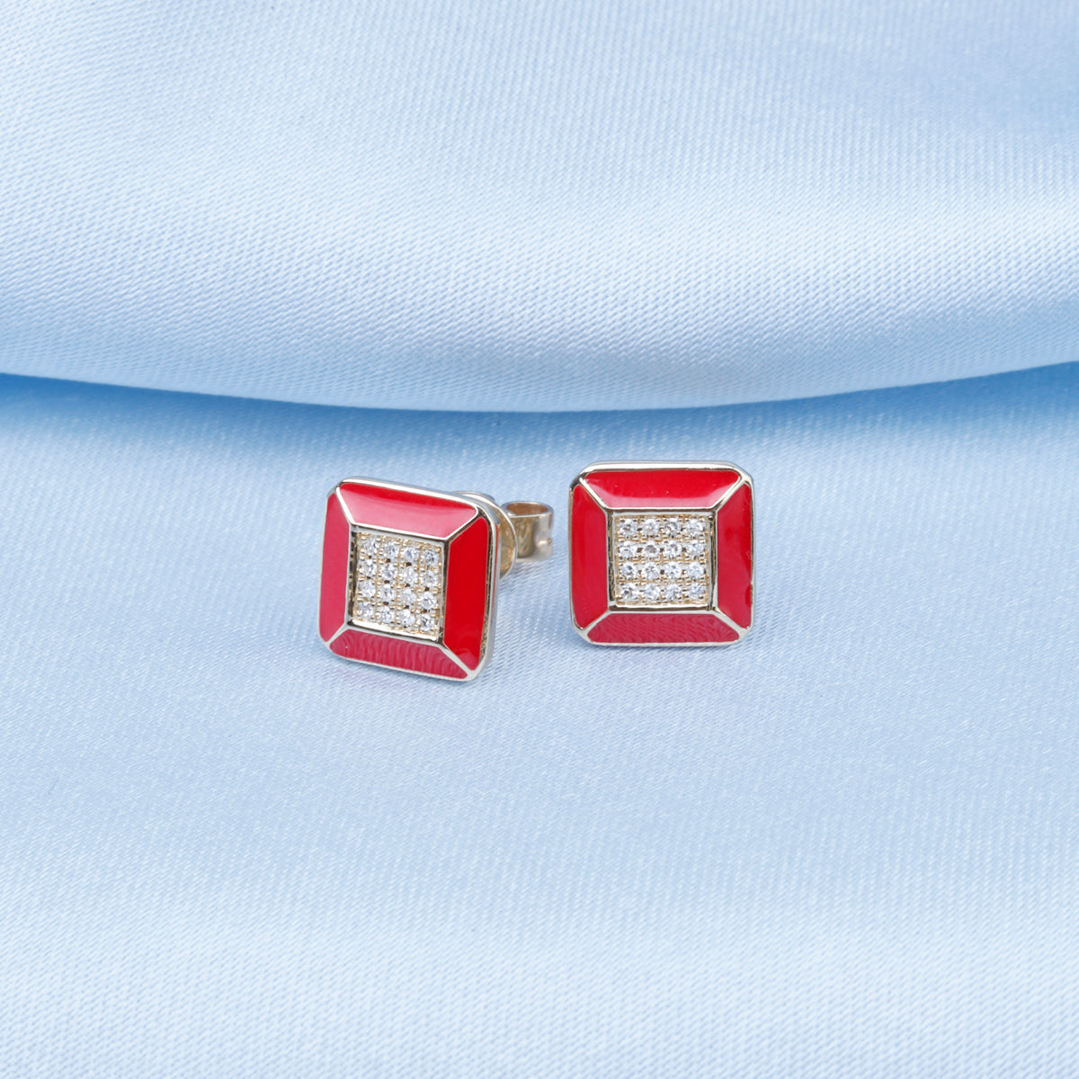 Enamel Square Studs