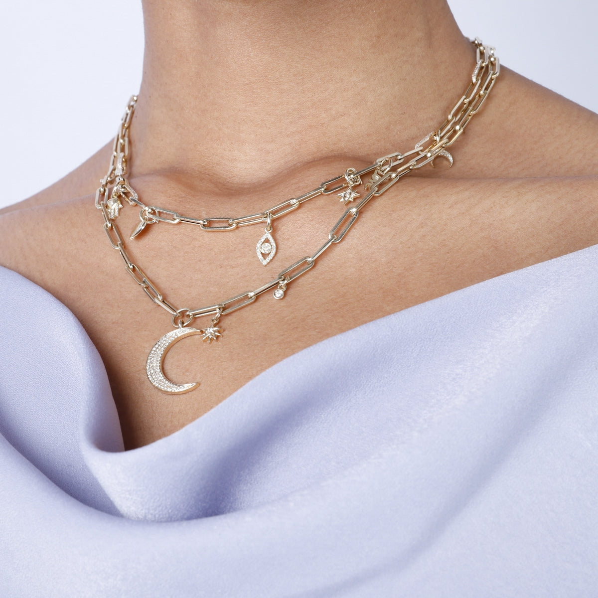 Moon Paperclip Chain