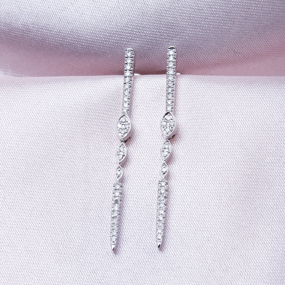 Vine Diamond Dangle Earrings