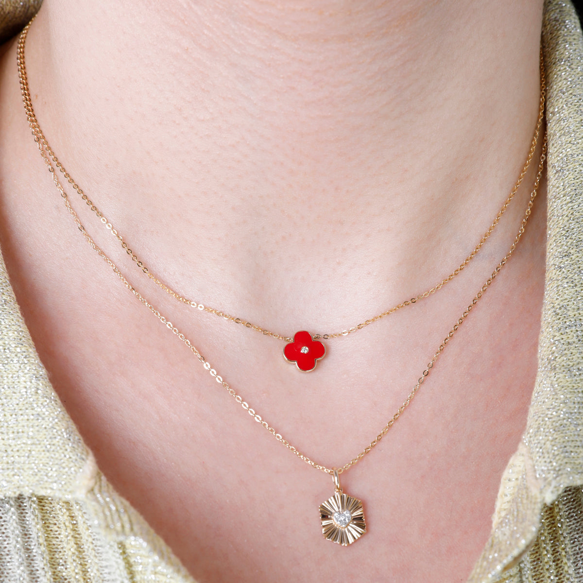 Enamel Clover Necklace