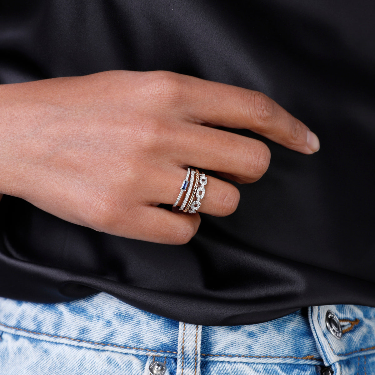 Multi-Row Chain Diamond Ring