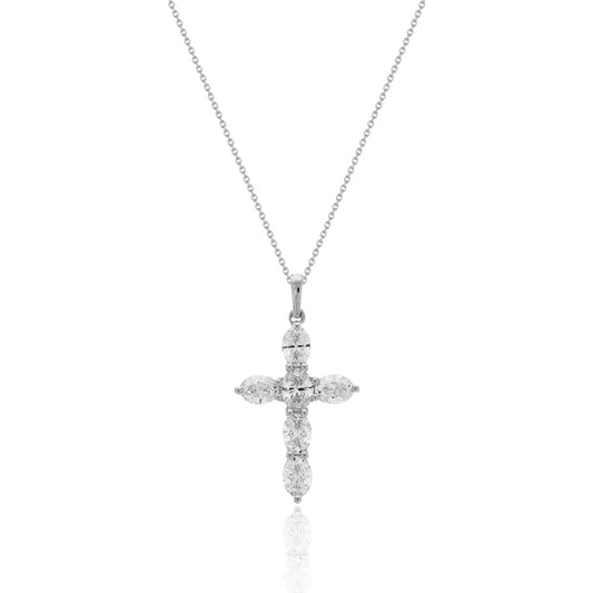 Oval Diamond Cross