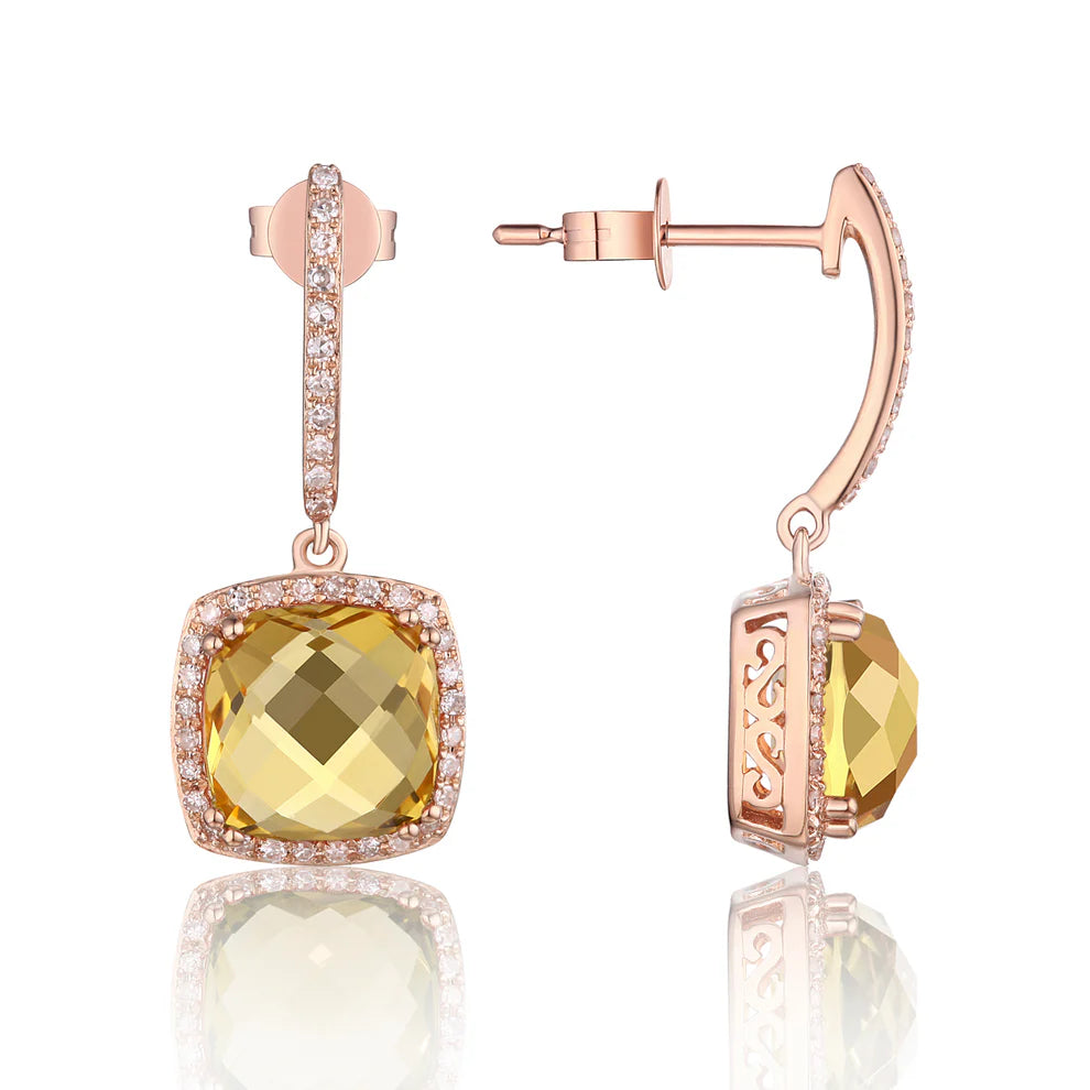 Cushion Cut Drop Earrings