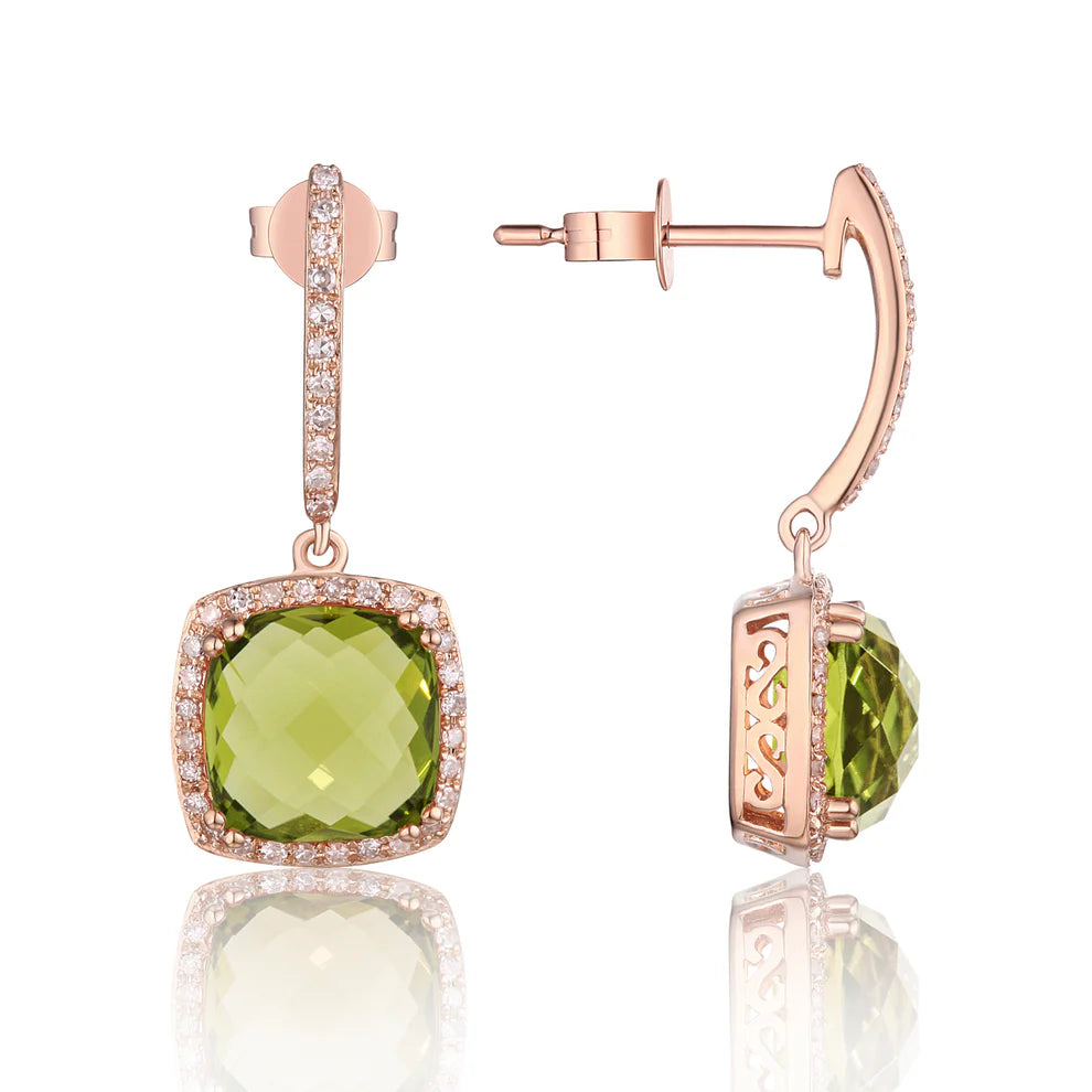 Cushion Cut Drop Earrings