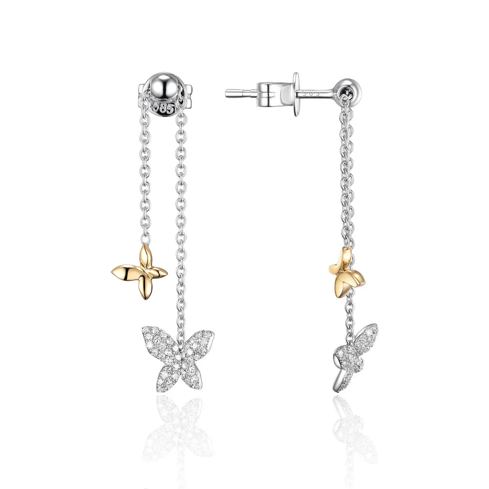 Butterfly Chain Earrings with delicate chains and butterflies, creating a sense of wonder and beauty