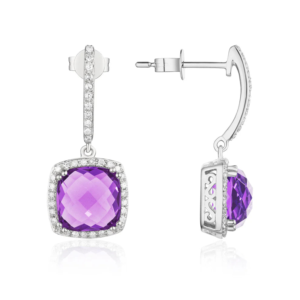 Cushion Cut Drop Earrings