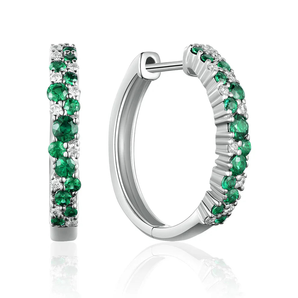 Crystal Diamond Hoops