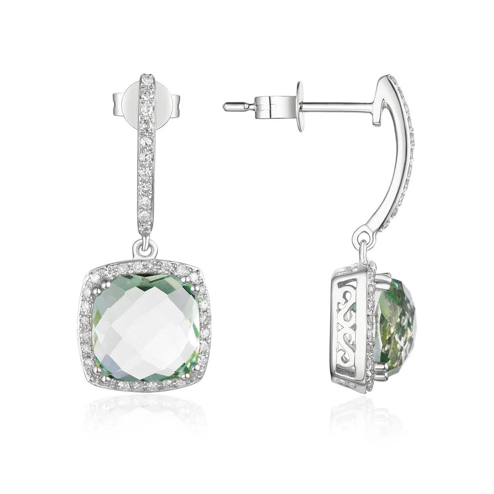 Cushion Cut Drop Earrings