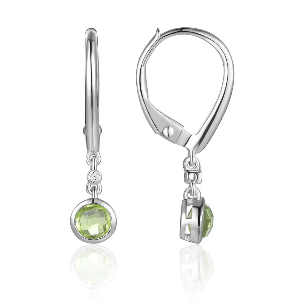 Bezel Round Gem Lever Back Earrings is versatile offering a variety of gemstone colors. 