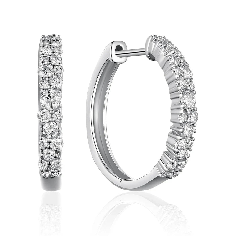 Crystal Diamond Hoops