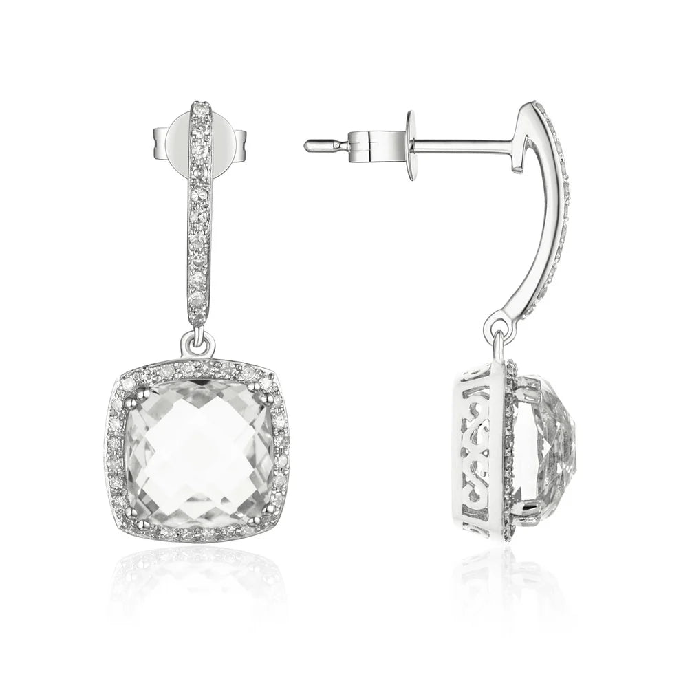 Cushion Cut Drop Earrings