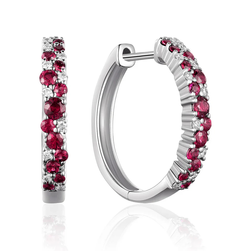 Crystal Diamond Hoops
