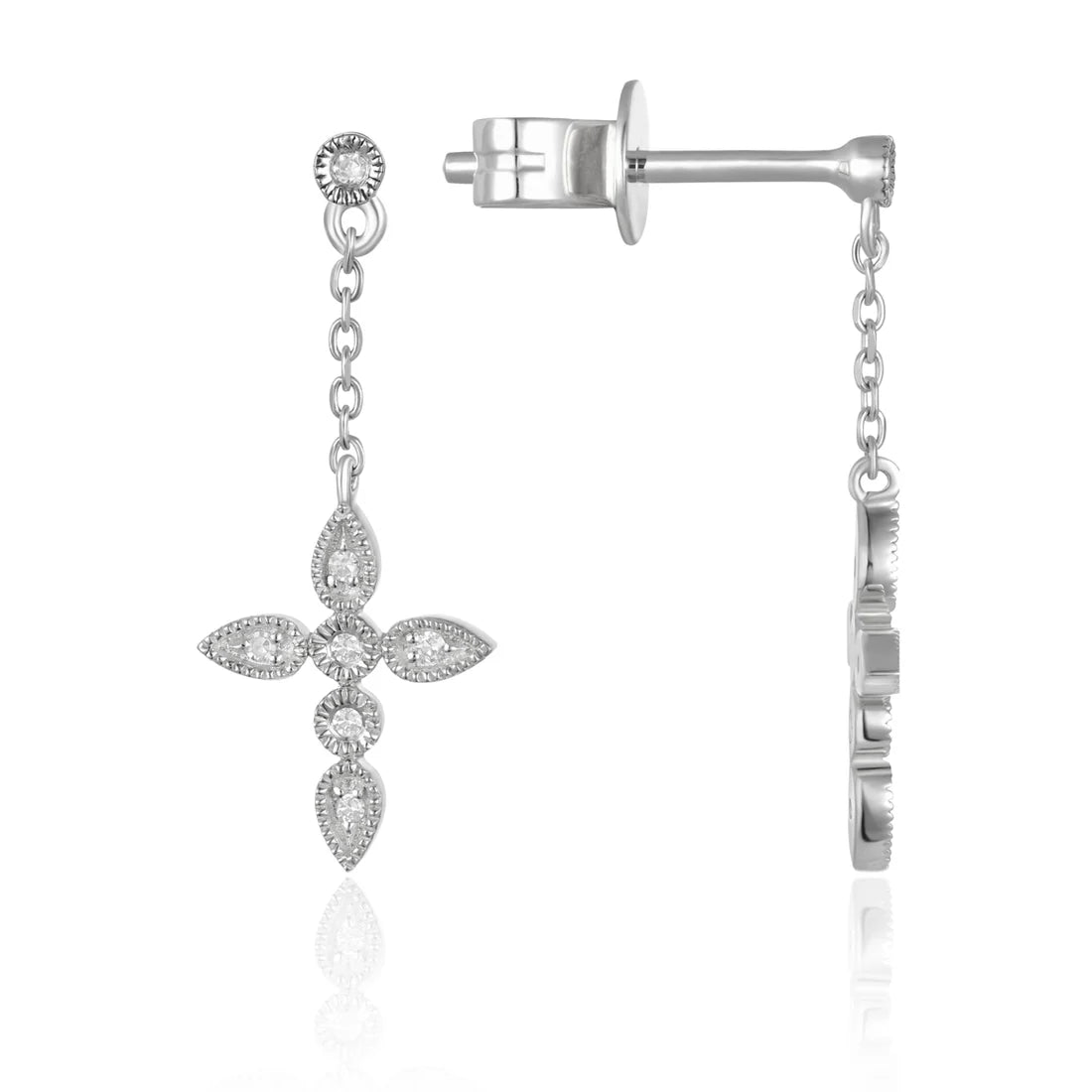 Chain Cross Diamond Dangle