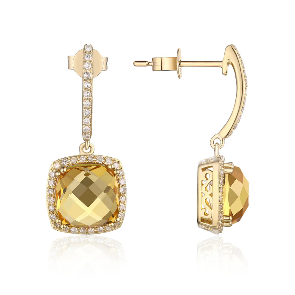 Cushion Cut Drop Earrings